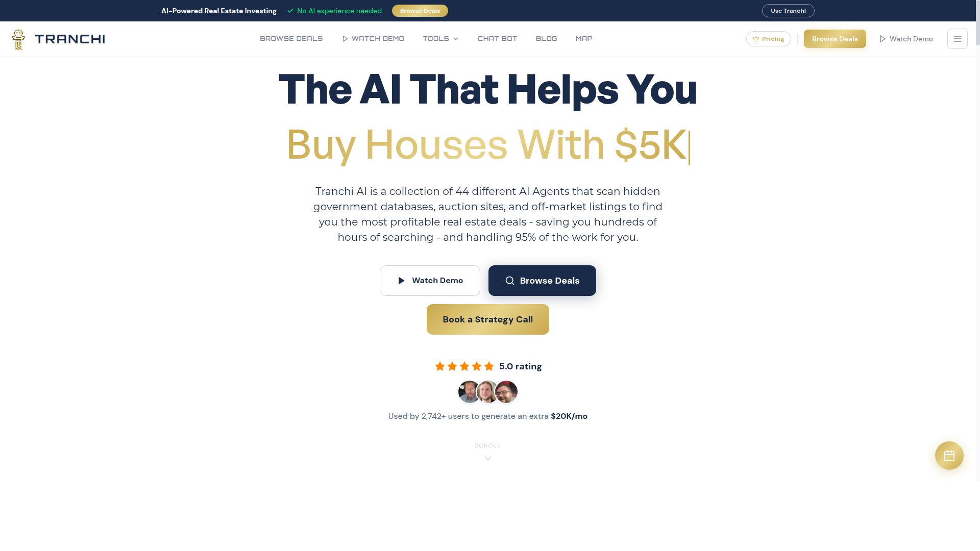 Tranchi AI website